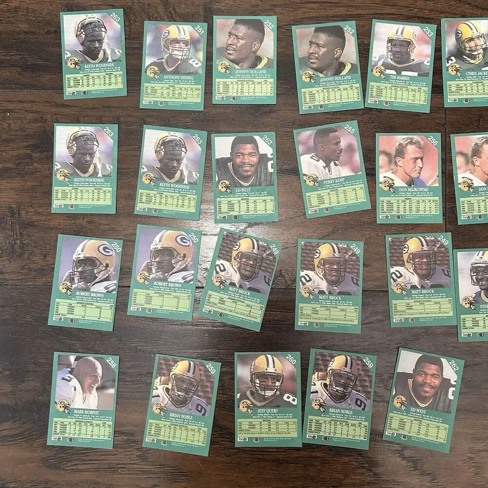 1991 Green Bay Packers Football Card Lot Of  29 Trading Cards